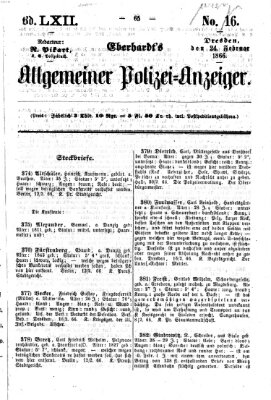 Eberhardt's allgemeiner Polizei-Anzeiger (Allgemeiner Polizei-Anzeiger) Samstag 24. Februar 1866