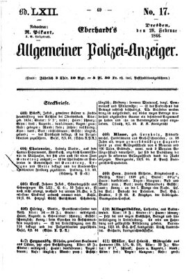 Eberhardt's allgemeiner Polizei-Anzeiger (Allgemeiner Polizei-Anzeiger) Mittwoch 28. Februar 1866