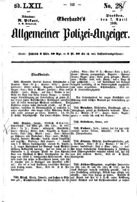 Eberhardt's allgemeiner Polizei-Anzeiger (Allgemeiner Polizei-Anzeiger) Samstag 7. April 1866