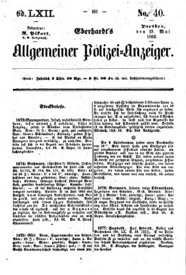 Eberhardt's allgemeiner Polizei-Anzeiger (Allgemeiner Polizei-Anzeiger) Samstag 19. Mai 1866