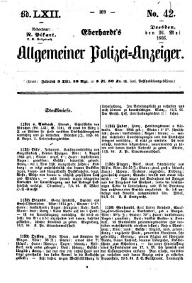 Eberhardt's allgemeiner Polizei-Anzeiger (Allgemeiner Polizei-Anzeiger) Samstag 26. Mai 1866