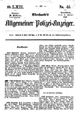 Eberhardt's allgemeiner Polizei-Anzeiger (Allgemeiner Polizei-Anzeiger) Samstag 9. Juni 1866