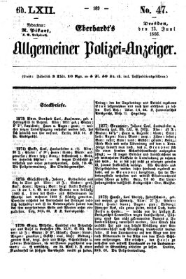 Eberhardt's allgemeiner Polizei-Anzeiger (Allgemeiner Polizei-Anzeiger) Mittwoch 13. Juni 1866
