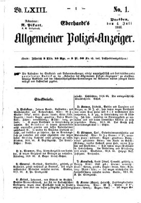 Eberhardt's allgemeiner Polizei-Anzeiger (Allgemeiner Polizei-Anzeiger) Mittwoch 4. Juli 1866