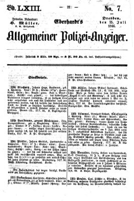 Eberhardt's allgemeiner Polizei-Anzeiger (Allgemeiner Polizei-Anzeiger) Mittwoch 25. Juli 1866