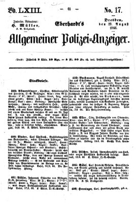 Eberhardt's allgemeiner Polizei-Anzeiger (Allgemeiner Polizei-Anzeiger) Mittwoch 29. August 1866