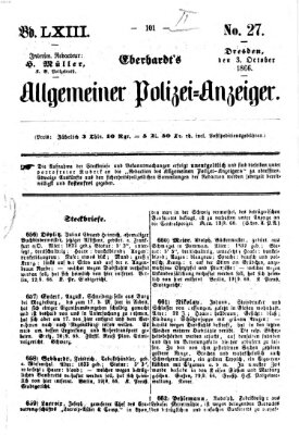 Eberhardt's allgemeiner Polizei-Anzeiger (Allgemeiner Polizei-Anzeiger) Mittwoch 3. Oktober 1866