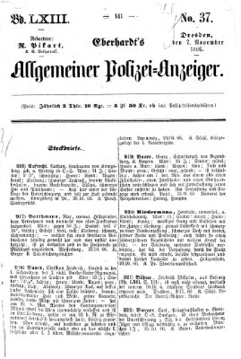 Eberhardt's allgemeiner Polizei-Anzeiger (Allgemeiner Polizei-Anzeiger) Mittwoch 7. November 1866