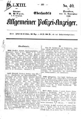 Eberhardt's allgemeiner Polizei-Anzeiger (Allgemeiner Polizei-Anzeiger) Samstag 17. November 1866