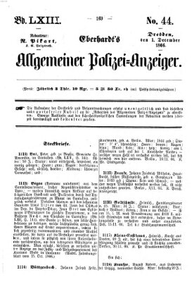 Eberhardt's allgemeiner Polizei-Anzeiger (Allgemeiner Polizei-Anzeiger) Samstag 1. Dezember 1866