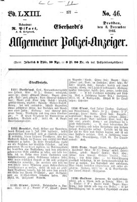 Eberhardt's allgemeiner Polizei-Anzeiger (Allgemeiner Polizei-Anzeiger) Samstag 8. Dezember 1866