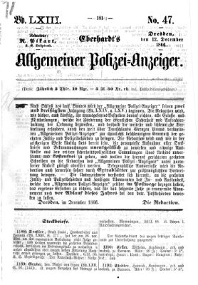 Eberhardt's allgemeiner Polizei-Anzeiger (Allgemeiner Polizei-Anzeiger) Mittwoch 12. Dezember 1866