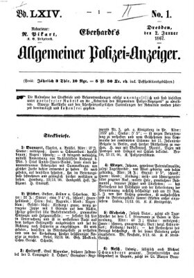 Eberhardt's allgemeiner Polizei-Anzeiger (Allgemeiner Polizei-Anzeiger) Mittwoch 2. Januar 1867