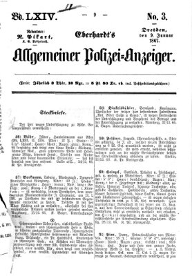 Eberhardt's allgemeiner Polizei-Anzeiger (Allgemeiner Polizei-Anzeiger) Mittwoch 9. Januar 1867