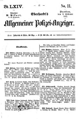 Eberhardt's allgemeiner Polizei-Anzeiger (Allgemeiner Polizei-Anzeiger) Mittwoch 6. Februar 1867