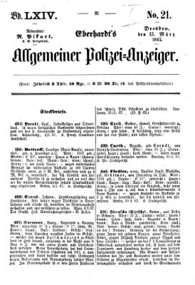 Eberhardt's allgemeiner Polizei-Anzeiger (Allgemeiner Polizei-Anzeiger) Mittwoch 13. März 1867