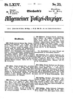 Eberhardt's allgemeiner Polizei-Anzeiger (Allgemeiner Polizei-Anzeiger) Mittwoch 27. März 1867