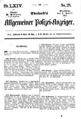 Eberhardt's allgemeiner Polizei-Anzeiger (Allgemeiner Polizei-Anzeiger) Samstag 6. April 1867