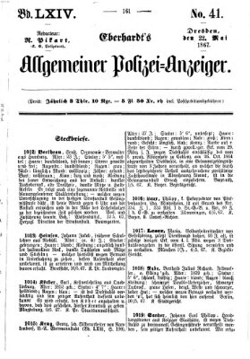 Eberhardt's allgemeiner Polizei-Anzeiger (Allgemeiner Polizei-Anzeiger) Mittwoch 22. Mai 1867