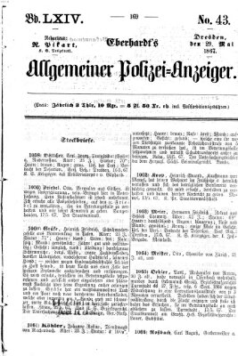 Eberhardt's allgemeiner Polizei-Anzeiger (Allgemeiner Polizei-Anzeiger) Mittwoch 29. Mai 1867