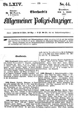 Eberhardt's allgemeiner Polizei-Anzeiger (Allgemeiner Polizei-Anzeiger) Samstag 1. Juni 1867