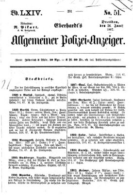 Eberhardt's allgemeiner Polizei-Anzeiger (Allgemeiner Polizei-Anzeiger) Mittwoch 26. Juni 1867