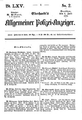 Eberhardt's allgemeiner Polizei-Anzeiger (Allgemeiner Polizei-Anzeiger) Samstag 6. Juli 1867