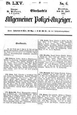 Eberhardt's allgemeiner Polizei-Anzeiger (Allgemeiner Polizei-Anzeiger) Samstag 20. Juli 1867