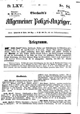 Eberhardt's allgemeiner Polizei-Anzeiger (Allgemeiner Polizei-Anzeiger) Samstag 27. Juli 1867