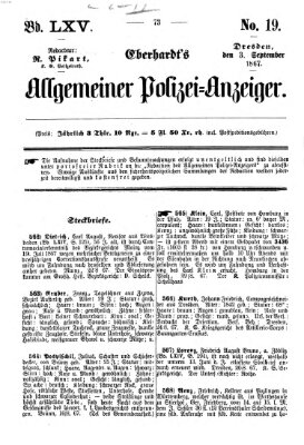 Eberhardt's allgemeiner Polizei-Anzeiger (Allgemeiner Polizei-Anzeiger) Dienstag 3. September 1867