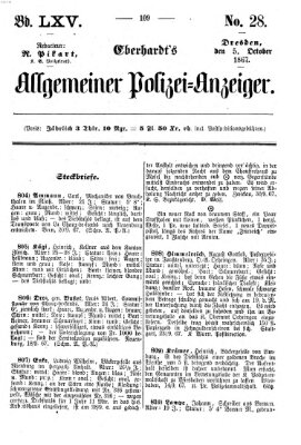 Eberhardt's allgemeiner Polizei-Anzeiger (Allgemeiner Polizei-Anzeiger) Samstag 5. Oktober 1867