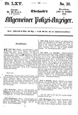 Eberhardt's allgemeiner Polizei-Anzeiger (Allgemeiner Polizei-Anzeiger) Samstag 12. Oktober 1867