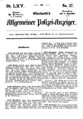 Eberhardt's allgemeiner Polizei-Anzeiger (Allgemeiner Polizei-Anzeiger) Mittwoch 6. November 1867