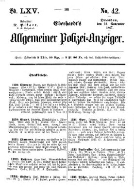 Eberhardt's allgemeiner Polizei-Anzeiger (Allgemeiner Polizei-Anzeiger) Samstag 23. November 1867