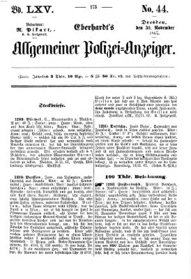 Eberhardt's allgemeiner Polizei-Anzeiger (Allgemeiner Polizei-Anzeiger) Samstag 30. November 1867