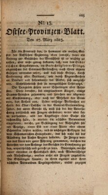 Ostsee-Provinzen-Blatt Donnerstag 27. März 1823