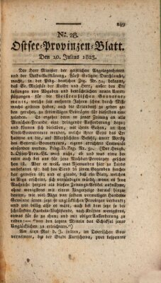 Ostsee-Provinzen-Blatt Donnerstag 10. Juli 1823