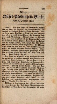 Ostsee-Provinzen-Blatt Donnerstag 2. Oktober 1823