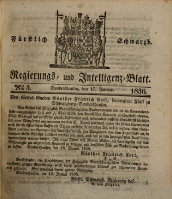 Fürstlich Schwarzburgisches Regierungs- und Intelligenz-Blatt Sonntag 17. Januar 1836