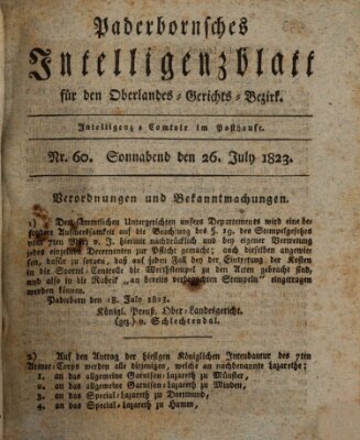 Paderbornsches Intelligenzblatt Samstag 26. Juli 1823