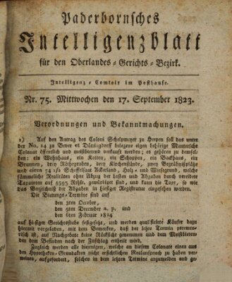 Paderbornsches Intelligenzblatt Mittwoch 17. September 1823