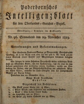 Paderbornsches Intelligenzblatt Samstag 29. November 1823