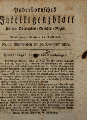 Paderbornsches Intelligenzblatt Mittwoch 10. Dezember 1823