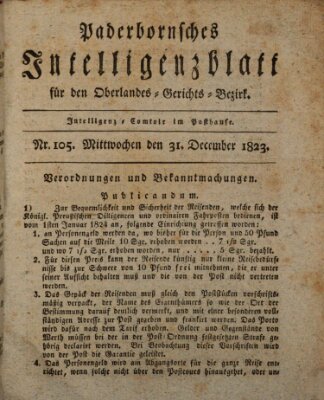 Paderbornsches Intelligenzblatt Mittwoch 31. Dezember 1823