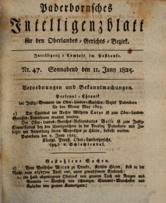 Paderbornsches Intelligenzblatt Samstag 11. Juni 1825