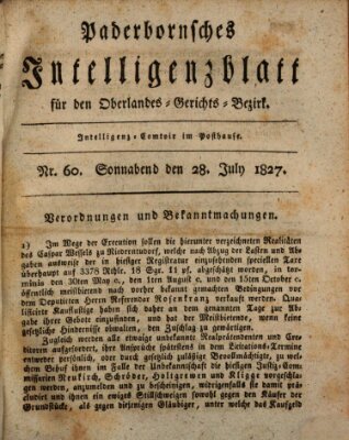 Paderbornsches Intelligenzblatt Samstag 28. Juli 1827