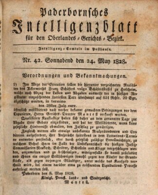 Paderbornsches Intelligenzblatt Samstag 24. Mai 1828