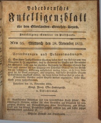 Paderbornsches Intelligenzblatt Mittwoch 28. November 1832