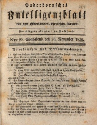 Paderbornsches Intelligenzblatt Samstag 26. November 1836