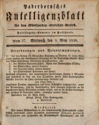 Paderbornsches Intelligenzblatt Mittwoch 9. Mai 1838